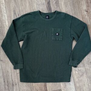Vans Men's Forest Green Waffle Knit Long Sleeve with Chest Pocket